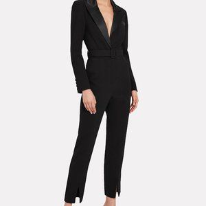 Self-Portrait Tailored Crepe Cigarette Jumpsuit